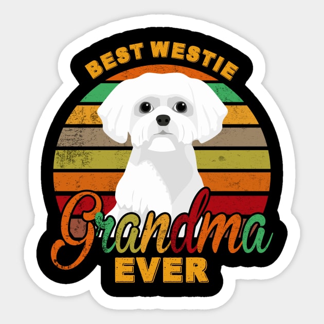 Best Westie Grandma Ever Sticker by franzaled